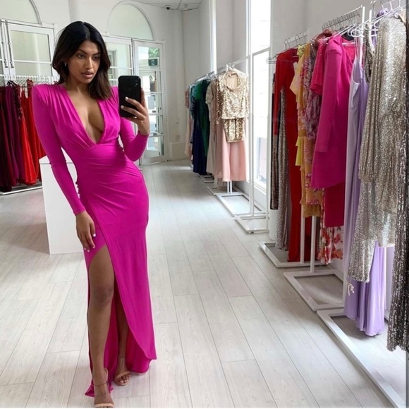 NOOKIE Farrah Gown In Bright Fuchsia Pink - Picture 3 of 6